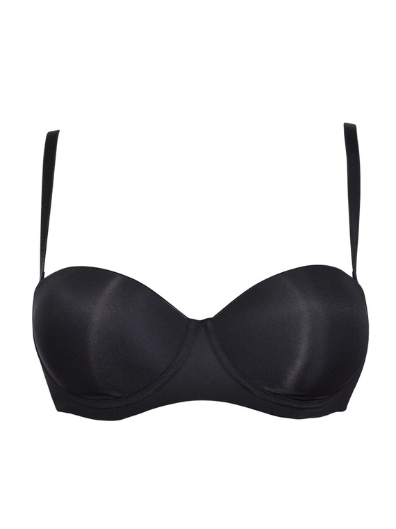 2550 Sujetador bandeau - acolchado, liso, con tirantes extraíbles Sielei negro