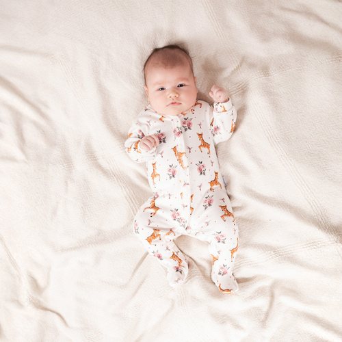 216031 Pijama bebé Lala Nicol - algodón, estampado sari y rosa