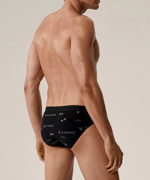 Calzoncillos Atlantic para hombre 3MP-206/25 de algodón caqui negro, paquete de 3, corte clásico