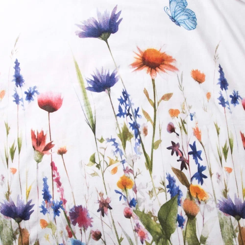 31512/1 Juego de cama de franela Flanelove Darymex blanco flores de colores, 100% algodón, cálido y suave