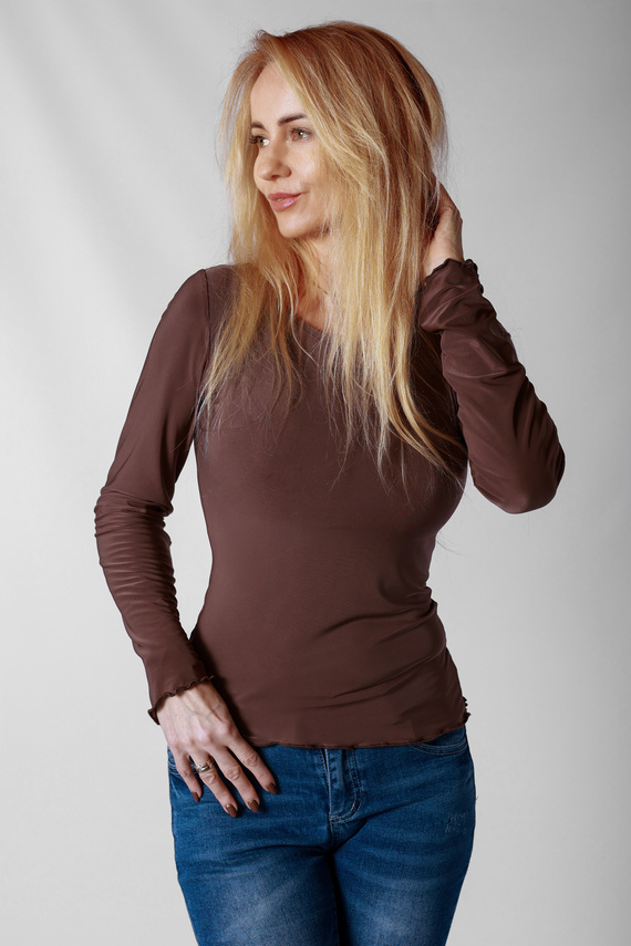 Blusa Selena Mirale de microfibra – blusa femenina ajustada