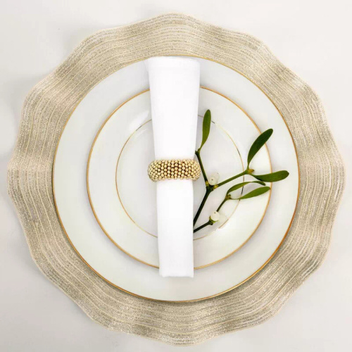 Mantel individual Eurofirany elegante base para platos glamour June champagne beige