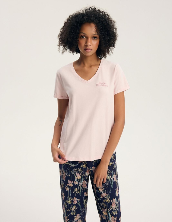 Henderson Galla 45445 Pijama de mujer 100% algodón Pantalón largo violeta-rosa sucio