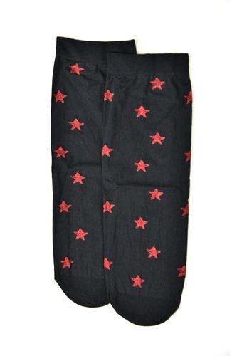 Calcetines Z 9101 Christmas Chill 40 den - calcetines de Navidad para mujer con estrellas, negros