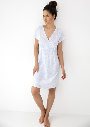 Camisón de mujer Michaela Sensis - 100% algodón floral, escote en V envolvente, ideal para la lactancia, gran comodidad