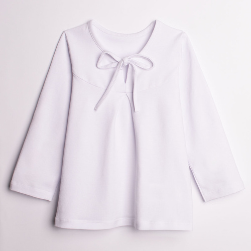 Blusa niña Nicol 220139 algodón manga larga elegante blanca cómoda