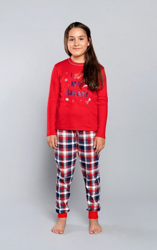 Olandia pijama de algodón para niñas Italian Fashion- rojo