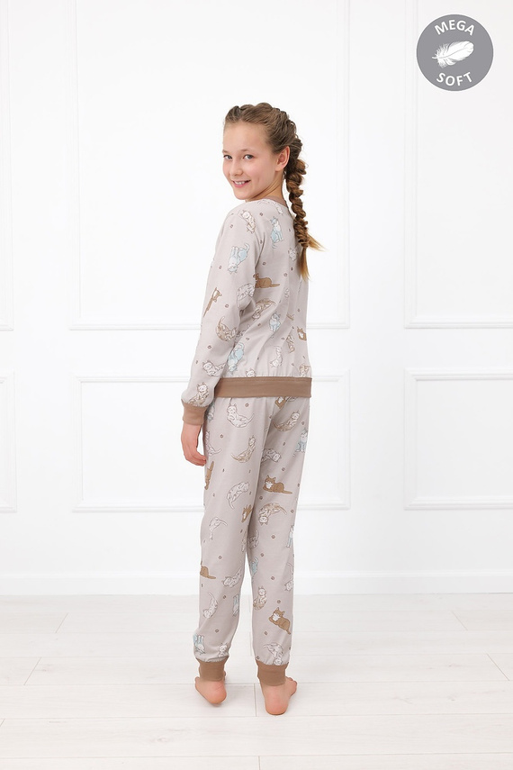 Italian Fashion Filka pijama infantil Mega Soft larga con gatos cálida