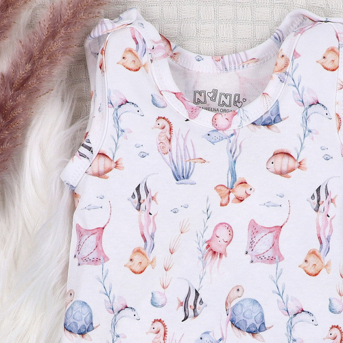 ABN-5480 Pijama para bebé Underwater World Nini - algodón orgánico, pies encajados