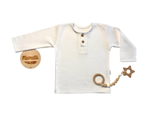 Blusa polo de manga larga para niño en color crudo BL14950 - elegante y cómoda