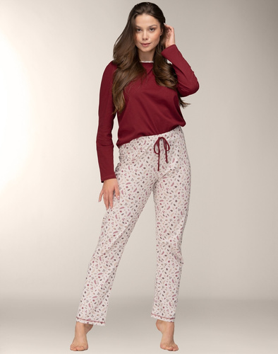 Mademoiselle Sommeil Winter Bloom pijama de mujer CC0141 rododendro-algodón, manga larga, diseño floral