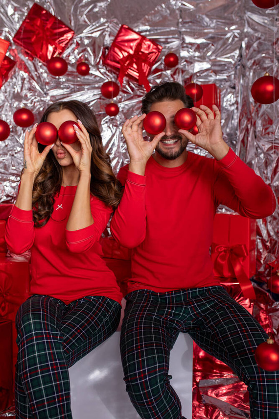 Foggia Pijama señora manga larga, pantalón largo Moda Italiana - rojo/estampado