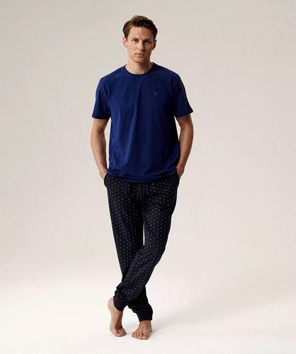 Pijama de hombre NMP-388 Azul atlántico - algodón, manga corta