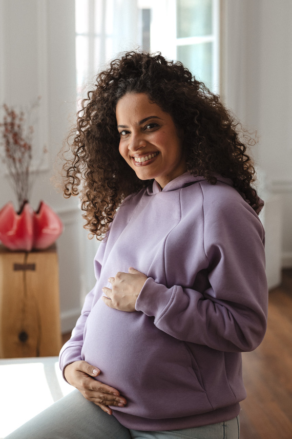 Sudadera premamá y de lactancia Milk&love Motherhood oversize violeta suave