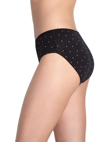 Lama L-122 BI-65 rosa/negro - braguita de bikini clásica de algodón, 3 piezas incluidas