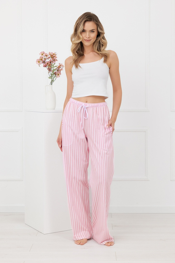 Pantalones mujer Faro Italian Fashion 100% algodón pierna ancha rayas