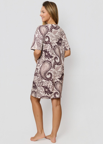 Camisón Mefemi Iris KB60 - marrón, algodón, estampado oriental