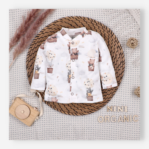 ABN-5540 Body Nini Happy Animals de algodón orgánico para bebé - botones automáticos sin níquel, seguros y cómodos para el bebé