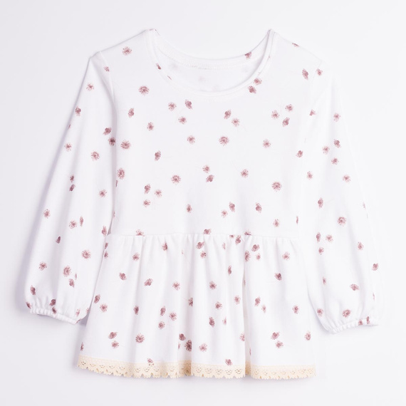 Nicol Hania 226138 Blusa para niña 100% algodón con basquiña y flores