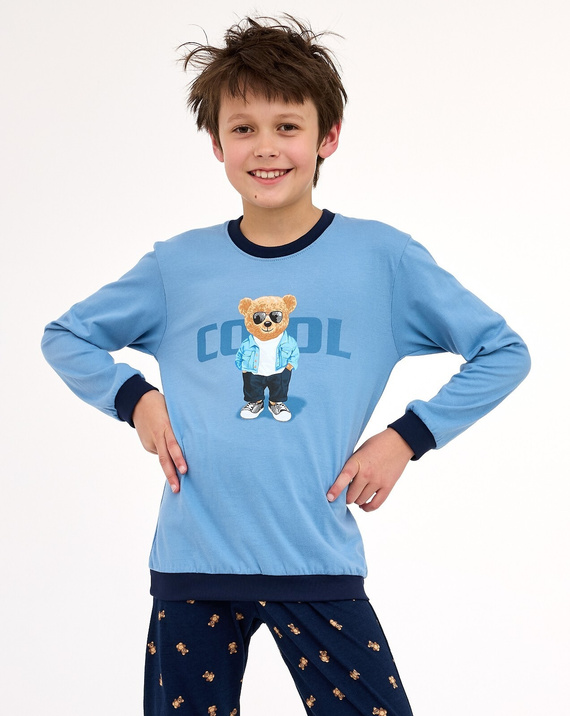 593/181, 766/181 Pijama para niño Cornette Cool 2 azul - algodón, manga larga