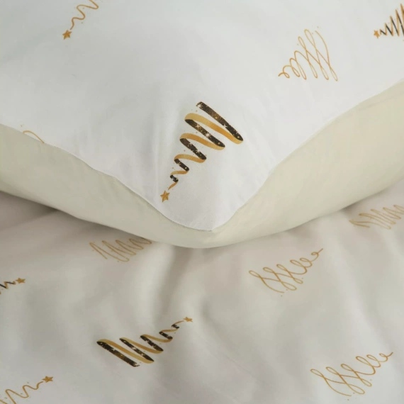 Guirnalda de Navidad ropa de cama Eurofirany blanco/oro - algodón ranforce, reversible