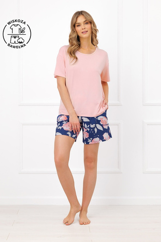 Pijama de mujer Italian Fashion Ardizja viscosa algodón flores pantalones cortos