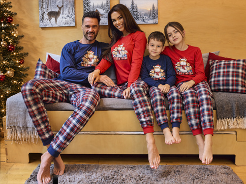 Cornette Family 115/323 pijama masculina navideña 100% algodón a cuadros