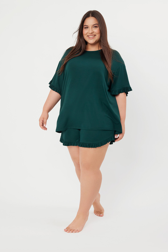 Style Pijama de manga corta para mujer, pantalón corto Italian Fashion - verde