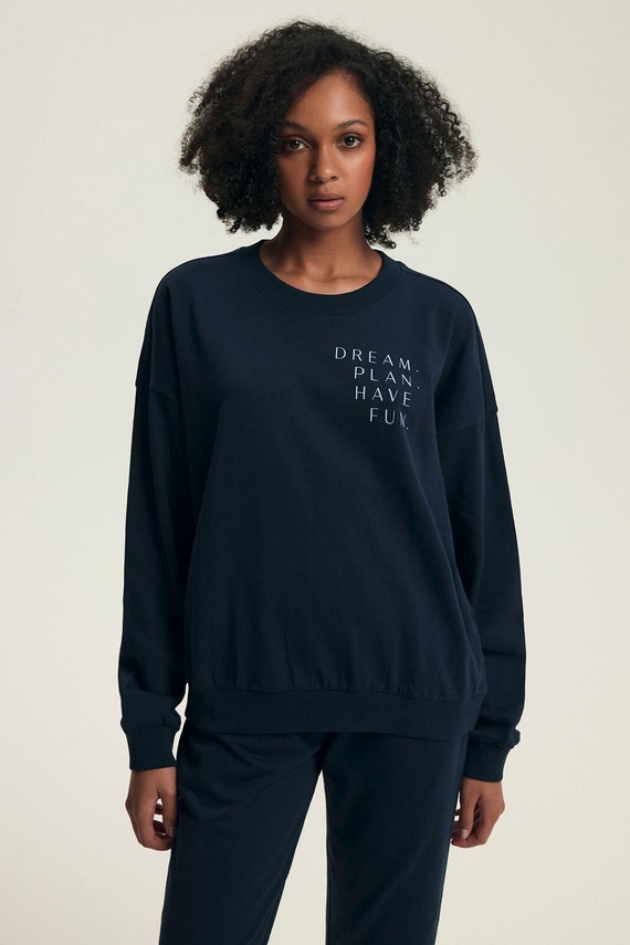 Henderson pijama de las mujeres 43705 Delancy azul marino - algodón, manga larga, cómodo y elegante