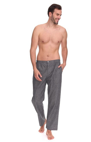 2535 Zeus L&L pantalones de pijama de los hombres - algodón, melange, con bolsillos