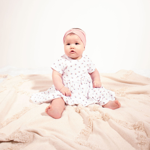 Nicol 220159 body vestido bebé niña algodón floral con volantes