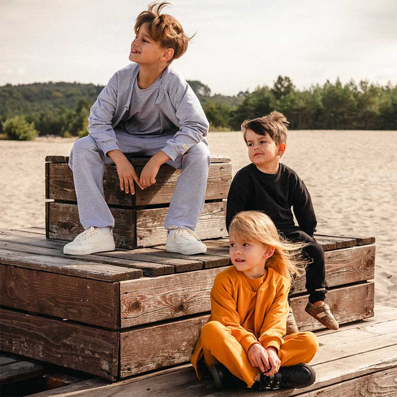 Sudadera bomber Simply Comfy Niño Eevi gris - algodón, ligera, sin capucha