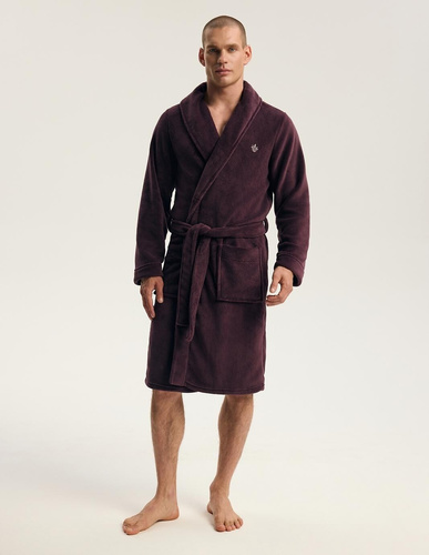 Albornoz Henderson para hombre 43447 Vocal gris - capucha, punto cálido, comodidad y elegancia