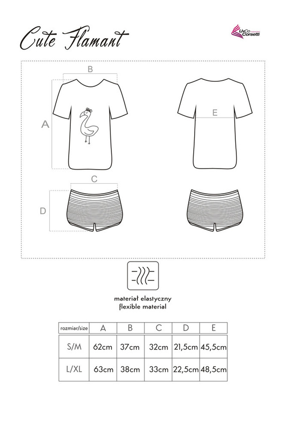 Pijama de mujer Cute Flamant 0304 LivCo Corsetti Fashion