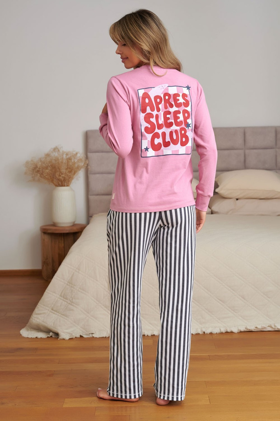 Doctor Nap 7523 Apres Sleep Pijama de mujer 100% algodón rosa con rayas