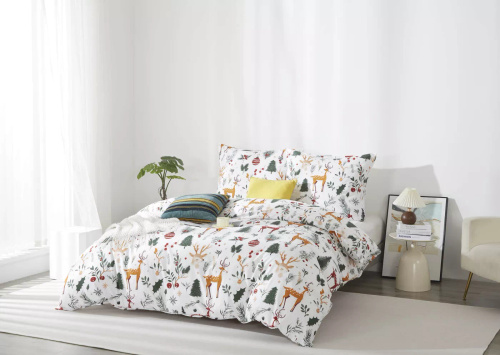 Bosque de Navidad Ropa de cama de Navidad de microsatina blanca I25 Spod Igły i Nitki - suave, lisa y duradera