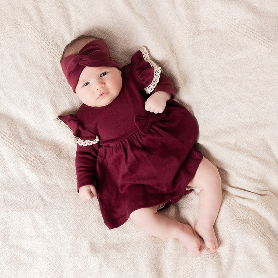 217066 Diadema de algodón de canalé Alisa Nicol - burdeos