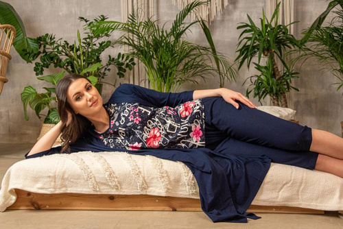 676 Soled Pijama de señora Forex - azul marino