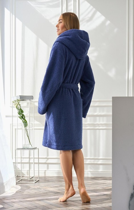 2555 Heaven L&L albornoz de mujer con capucha azul marino - comodidad y estilo