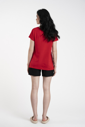 Ksenia Blusa manga corta Moda Italiana - rojo