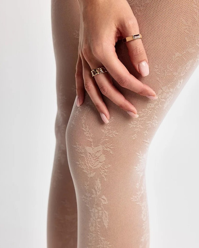 Pantimedias Gabriella Doris 30 den floral elásticas cómodas mujer