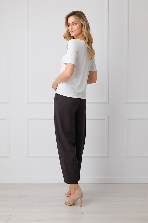Blusa de mujer Italian Fashion Liza 93% bambú manga corta elástica - ecru