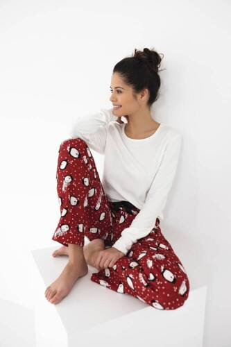 Sensis Honora Pijama de mujer - crema y rojo