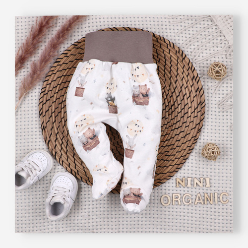 ABN-5542 Semi-cama para bebé de algodón orgánico Nini Happy Animals - comodidad, seguridad, respetuosa con el medio ambiente