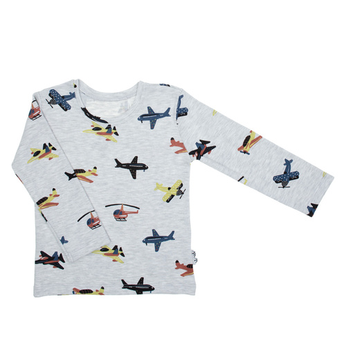 219138 Willy Nicol bebé blusa gris en planos algodón manga larga