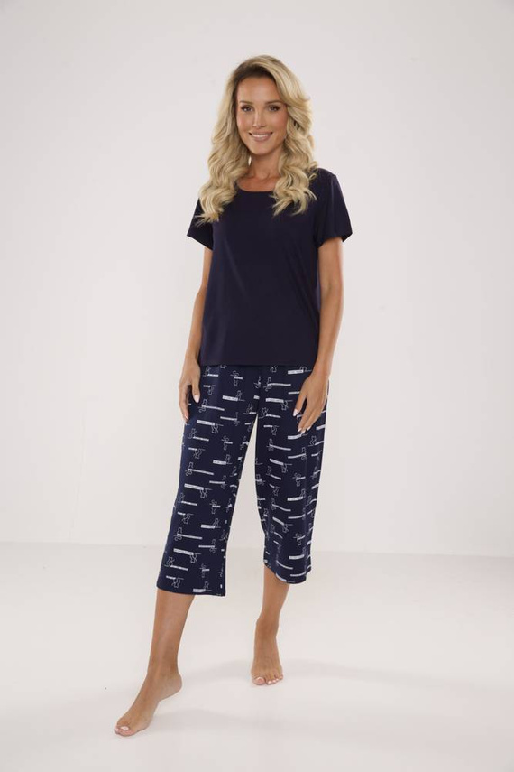 661 Cat Love Pijama de mujer Forex - azul marino