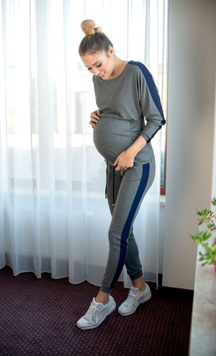 500 Komplet Dresowy ciążowy i do karmienia MIRACLE- szary 