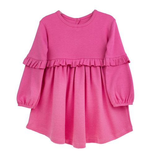 141972 Nicol vestido de manga larga - rosa , algodón, con volantes