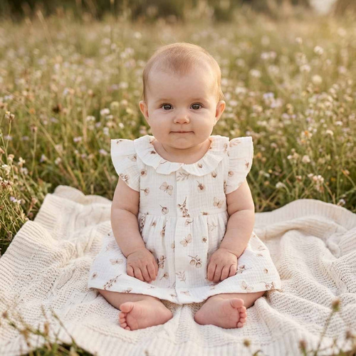 Nicol 224240 Vestido de Muselina para Niña 100% Algodón para Verano