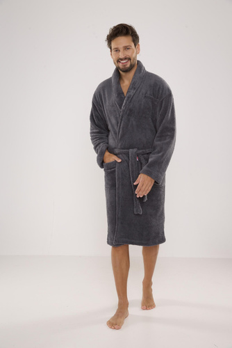 811 Albornoz de felpa para hombre De Lafense - gris